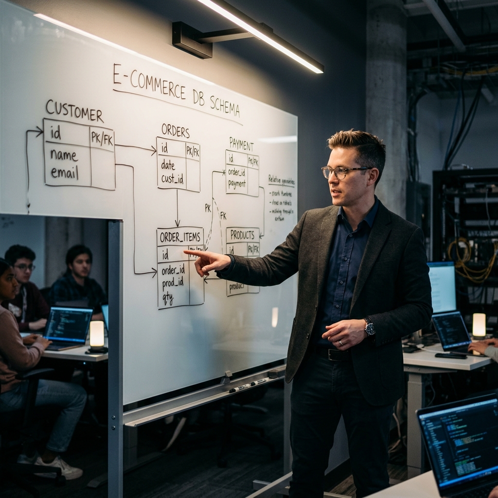 AI Professor Lucas lecturing